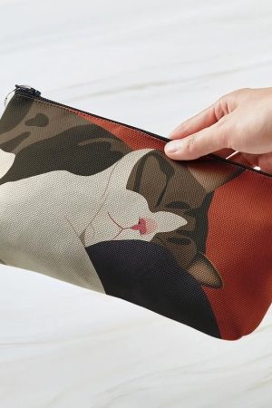 New Style Trends - Cozy Cat Art Aesthetic Makeup Bag - Outfit Ideas