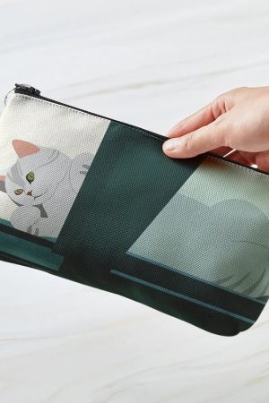 New Style Trends - Cozy Cat Art Aesthetic Makeup Bag - Outfit Ideas