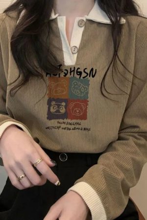 New Style Trends - Cozy Cord Animal Retro Corduroy Top - Outfit Ideas