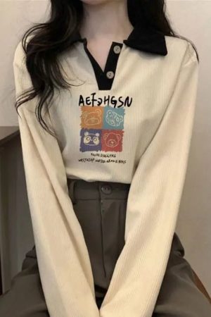 New Style Trends - Cozy Cord Animal Retro Corduroy Top - Outfit Ideas