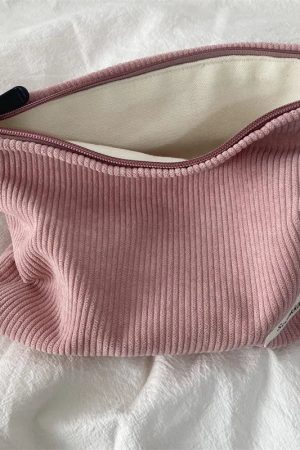 New Style Trends - Cozy Ribbed Zipper Aesthetic Bag - Outfit Ideas