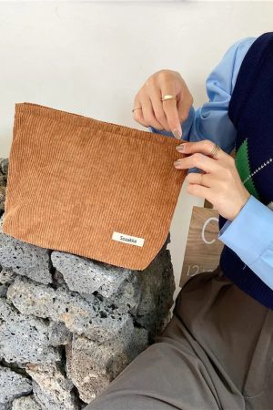 New Style Trends - Cozy Ribbed Zipper Aesthetic Bag - Outfit Ideas