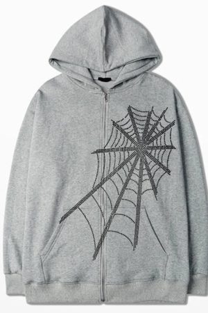 New Style Trends - Crystal Web Zip Hoodie - Outfit Ideas