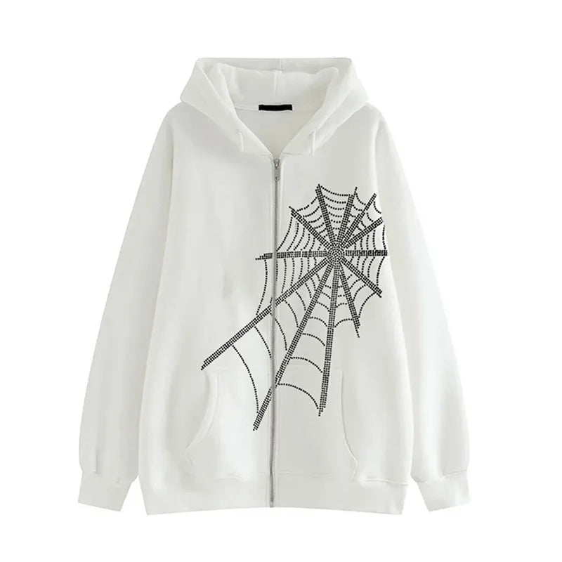 New Style Trends - Crystal Web Zip Hoodie - Outfit Ideas
