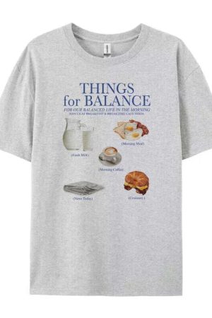 New Style Trends - Cute Breakfast Routine Oversized Aesthetic T-Shirt - Outfit Ideas