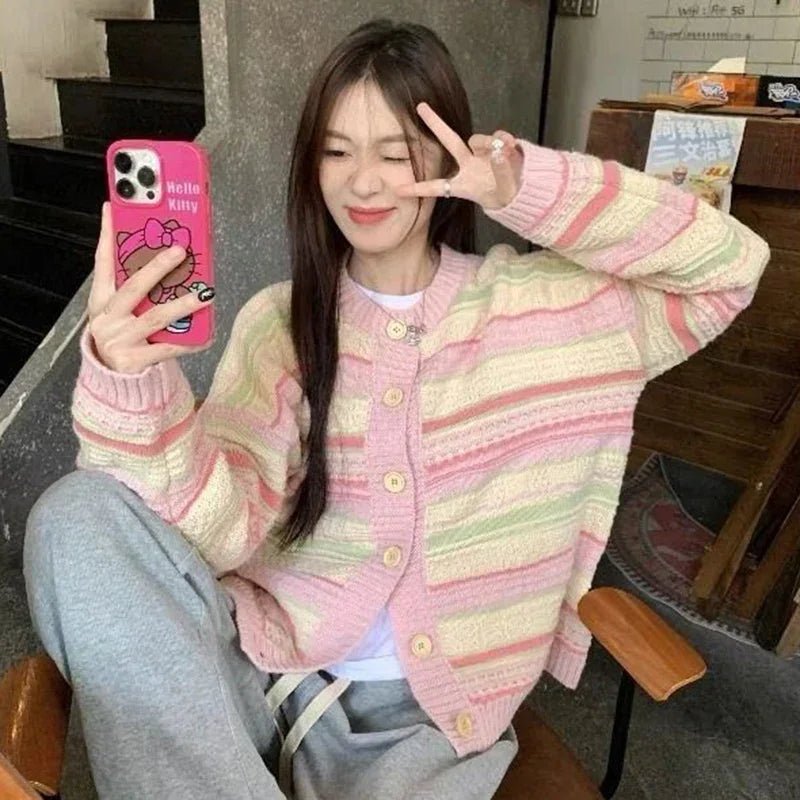 New Style Trends - Cute Pastel Dream Striped Cardigan - Outfit Ideas New Style Trends - Cute Pastel Dream Striped Cardigan - Outfit Ideas