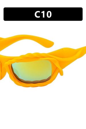 New Style Trends - Cyber Y2k Chains Futuristic Sunglasses - Outfit Ideas