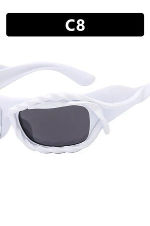 New Style Trends - Cyber Y2k Chains Futuristic Sunglasses - Outfit Ideas