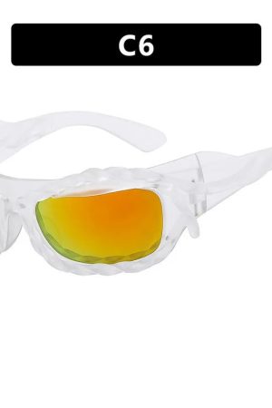 New Style Trends - Cyber Y2k Chains Futuristic Sunglasses - Outfit Ideas