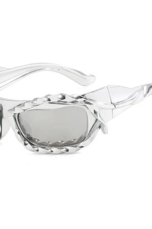New Style Trends - Cyber Y2k Chains Futuristic Sunglasses - Outfit Ideas