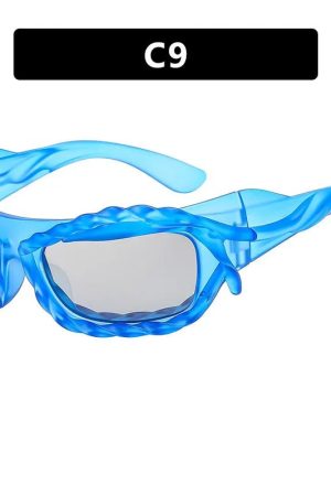 New Style Trends - Cyber Y2k Chains Futuristic Sunglasses - Outfit Ideas