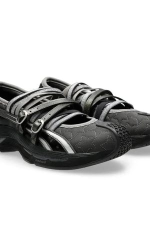 New Style Trends - Cyber Y2k Noir Reflective Sneakers - Outfit Ideas