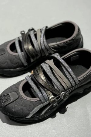New Style Trends - Cyber Y2k Noir Reflective Sneakers - Outfit Ideas
