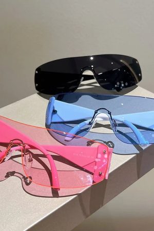 New Style Trends - Cyber Y2k Vision Shield Sunglasses - Outfit Ideas