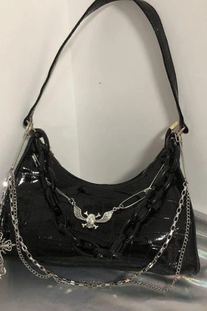 New Style Trends - Dark Angel Chain Y2k Shoulder Bag - Outfit Ideas