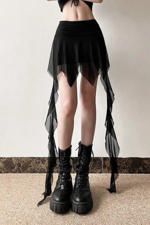 New Style Trends - Dark Enchantment Alt Goth Layered Skirt - Outfit Ideas