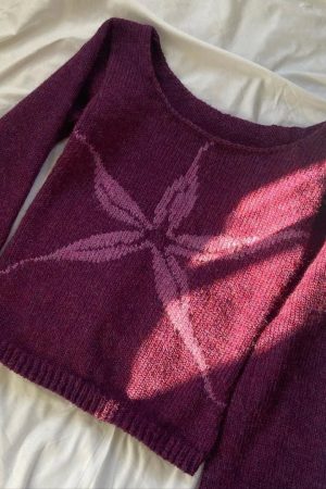 New Style Trends - Dark Retro Floral Off-Shoulder Sweater - Outfit Ideas