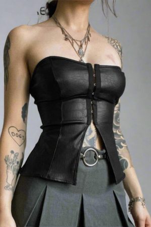 New Style Trends - Dark Siren Faux Leather Alt Top - Outfit Ideas