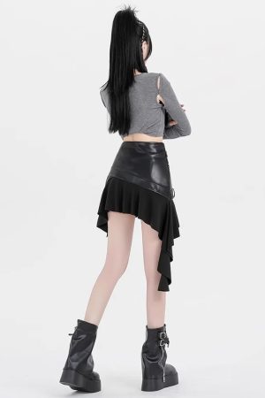 New Style Trends - Dark Siren Y2k Zipper Skirt - Outfit Ideas