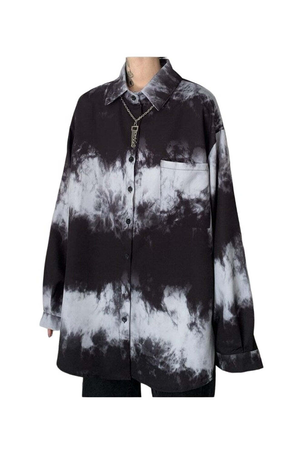 New Style Trends - Dark Tie-dye Alt Edgy Blouse - Outfit Ideas