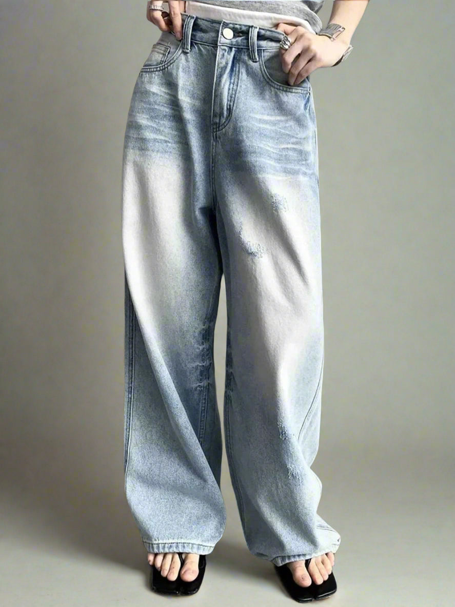 New Style Trends - Distressed Light-Wash Y2k Wide-Leg Jeans - Outfit Ideas New Style Trends - Distressed Light-Wash Y2k Wide-Leg Jeans - Outfit Ideas