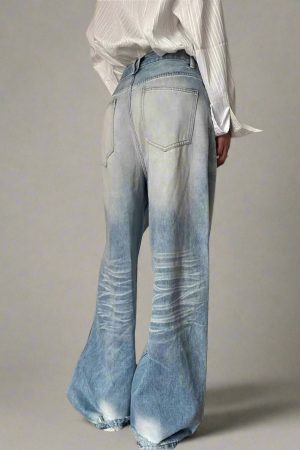 New Style Trends - Distressed Light-Wash Y2k Wide-Leg Jeans - Outfit Ideas