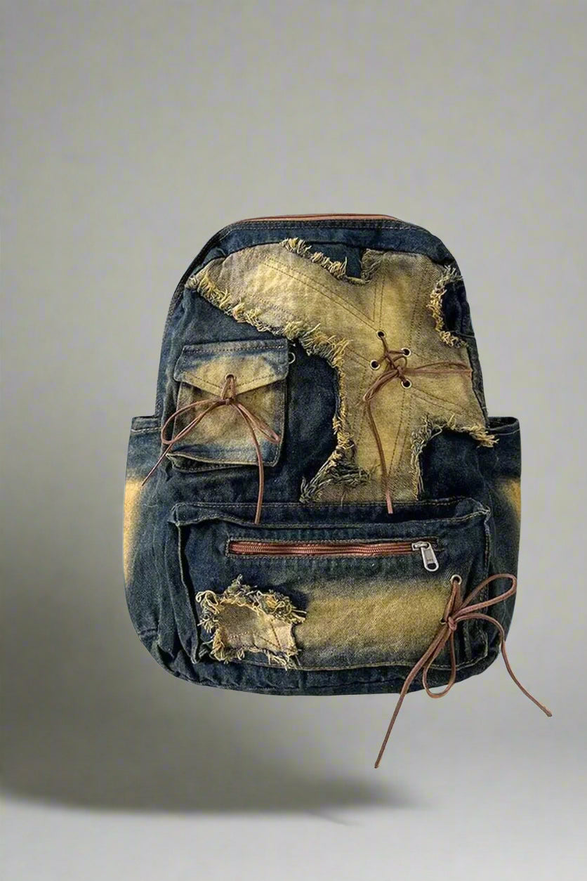 New Style Trends - Distressed Y2k Denim Backpack - Outfit Ideas