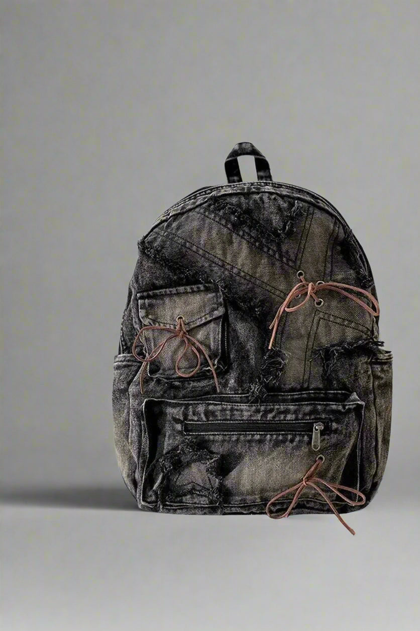 New Style Trends - Distressed Y2k Denim Backpack - Outfit Ideas