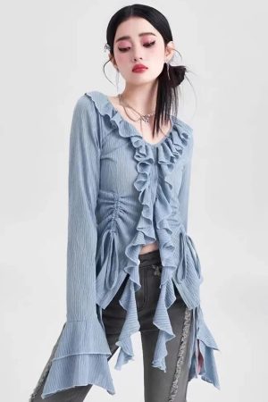 New Style Trends - Dream Flare Ruffle Coquette Blouse - Outfit Ideas