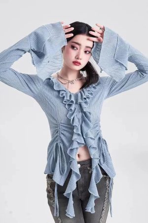 New Style Trends - Dream Flare Ruffle Coquette Blouse - Outfit Ideas