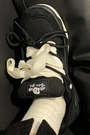 New Style Trends - Dualcore Lace-Up Edgy Chunky Sneakers - Outfit Ideas
