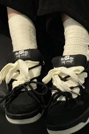 New Style Trends - Dualcore Lace-Up Edgy Chunky Sneakers - Outfit Ideas