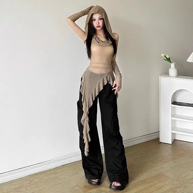 New Style Trends - Dune Mirage Draped Y2k Top - Outfit Ideas