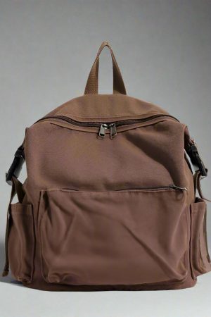 New Style Trends - Dusty Plum Canvas Retro Backpack - Outfit Ideas