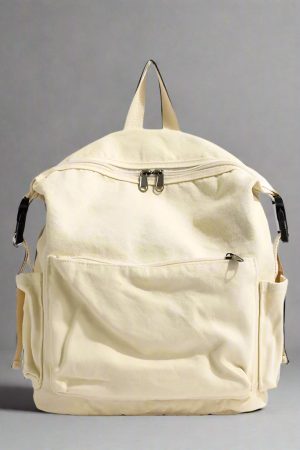 New Style Trends - Dusty Plum Canvas Retro Backpack - Outfit Ideas