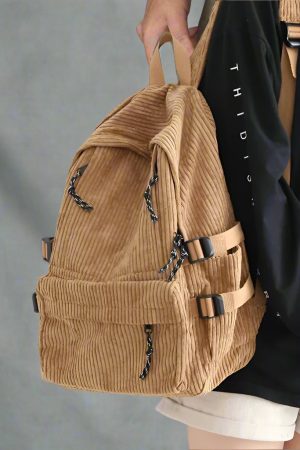 New Style Trends - Dusty Violet Corduroy Retro Backpack - Outfit Ideas