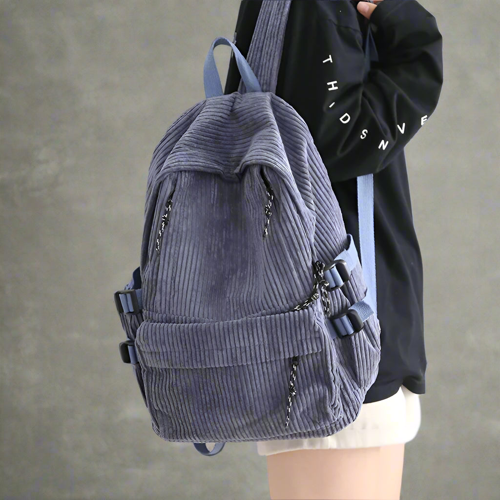 New Style Trends - Dusty Violet Corduroy Retro Backpack - Outfit Ideas New Style Trends - Dusty Violet Corduroy Retro Backpack - Outfit Ideas