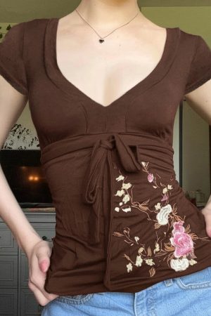 New Style Trends - Earth Bloom Y2K Top - Outfit Ideas