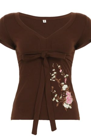 New Style Trends - Earth Bloom Y2K Top - Outfit Ideas