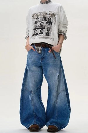 New Style Trends - Eclipse Panel Flare Edgy Y2k Jeans - Outfit Ideas