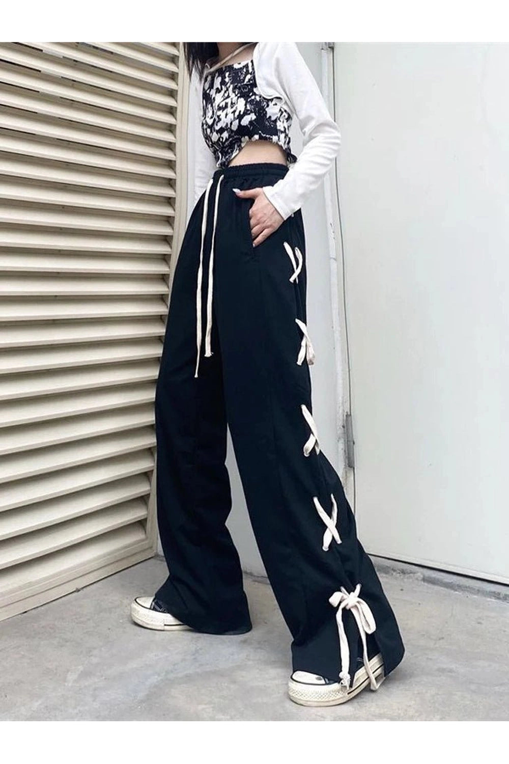 New Style Trends - Edgy Bandage Wide Pants - Outfit Ideas New Style Trends - Edgy Bandage Wide Pants - Outfit Ideas