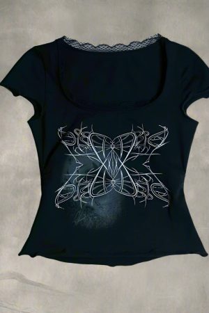 New Style Trends - Edgy Butterfly Lace-Up Top - Outfit Ideas