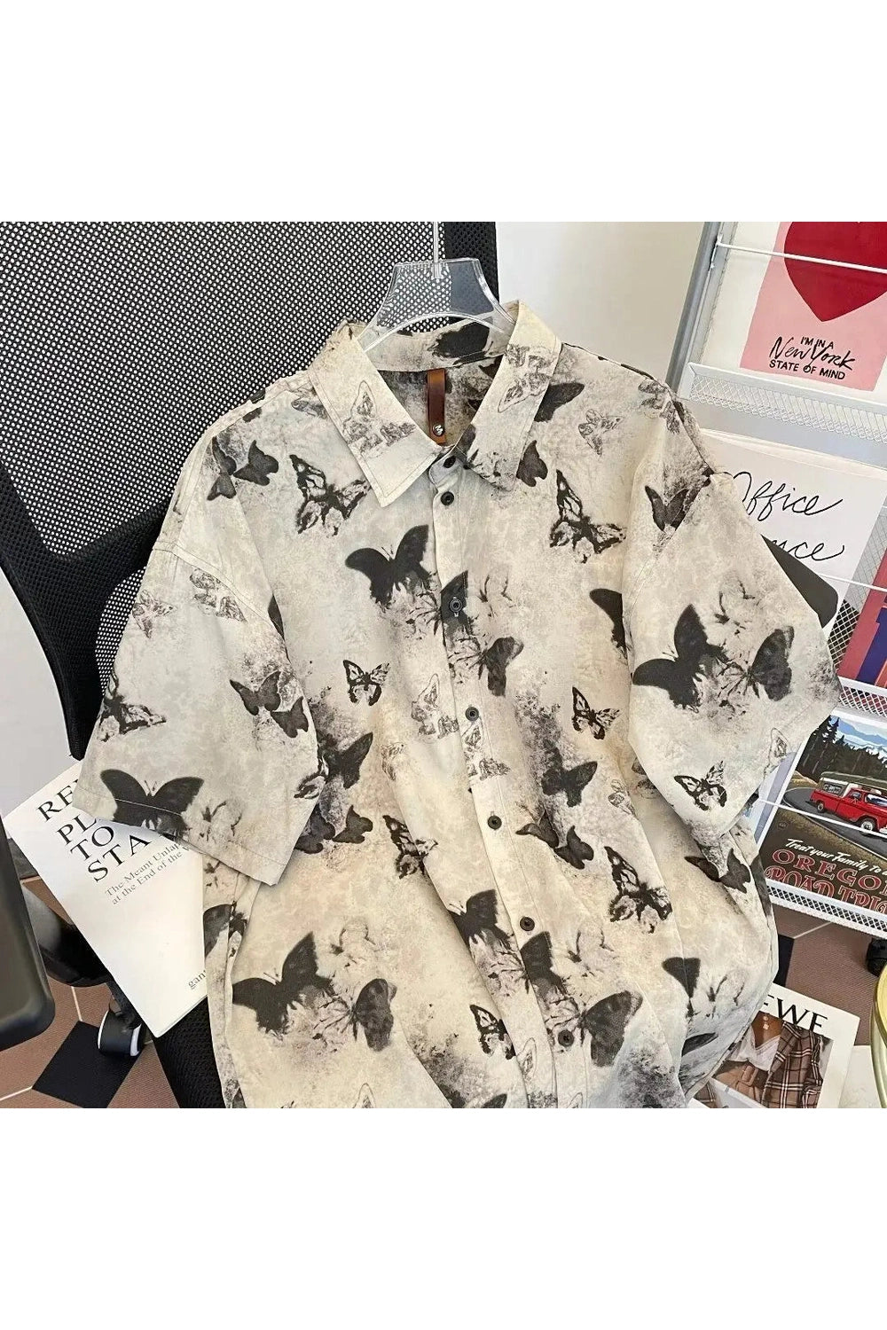 New Style Trends - Edgy Ethereal Butterfly Print Shirt - Outfit Ideas