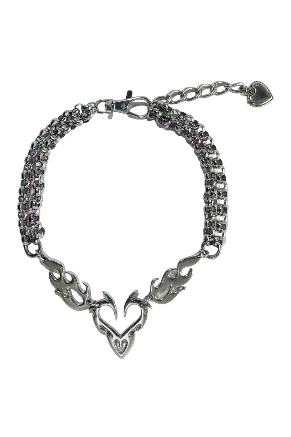 New Style Trends - Edgy Flame Heart Punk Necklaces - Outfit Ideas