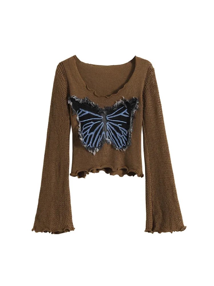 New Style Trends - Edgy Frayed Butterfly Bell Sleeve Top - Outfit Ideas New Style Trends - Edgy Frayed Butterfly Bell Sleeve Top - Outfit Ideas