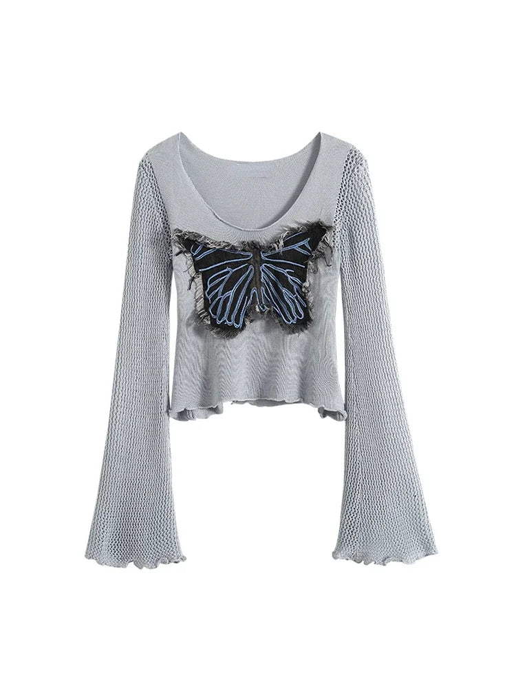 New Style Trends - Edgy Frayed Butterfly Bell Sleeve Top - Outfit Ideas New Style Trends - Edgy Frayed Butterfly Bell Sleeve Top - Outfit Ideas