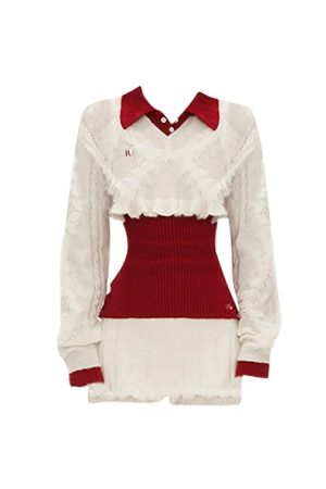 New Style Trends - Edgy Fuzzy Sweater Long Sleeve Outfit Set - Outfit Ideas