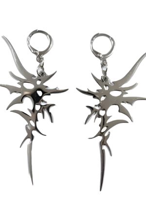 New Style Trends - Edgy Goth Flame Spike Earrings - Outfit Ideas