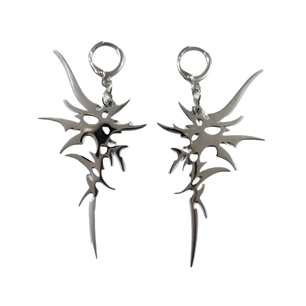New Style Trends - Edgy Goth Flame Spike Earrings - Outfit Ideas