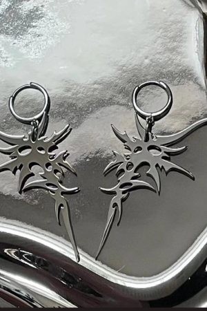 New Style Trends - Edgy Goth Flame Spike Earrings - Outfit Ideas